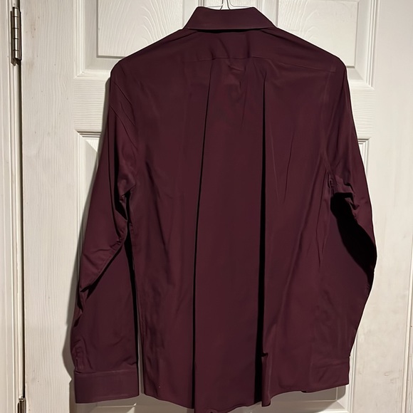 Express Men 1MX Slim Fit Dress Shirt - Maroon - Picture 3 of 5